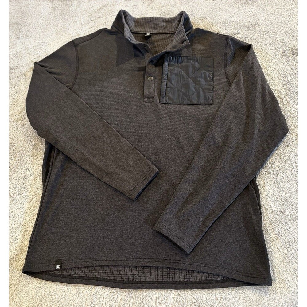 Flylow Snap Fleece Mens XL Pullover Lightweight Hiking Outdoors Black